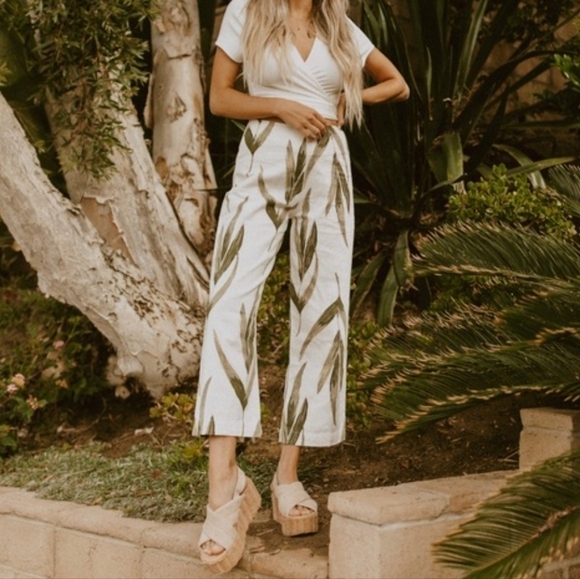Zulu & Zephyr Pants - Zulu & Zephyr Tropical Leaves Pants XS